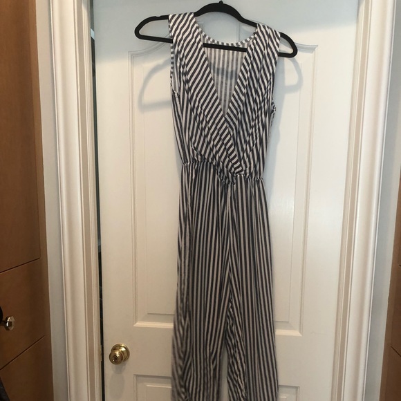 no Pants - Linen striped jumper/romper Small petite